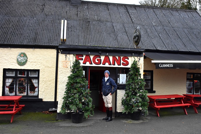 Meath Foxhounds honorary whipper in Johnny Clarke outside Scut Fagans Bar